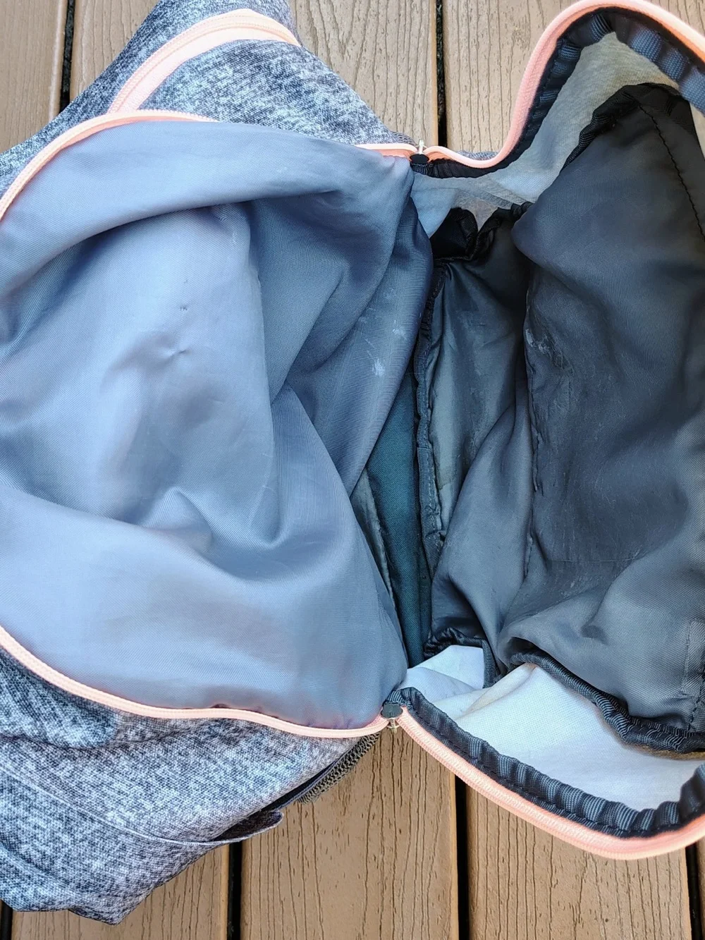 Adidas Heather Gray Backpack with Pink Trim